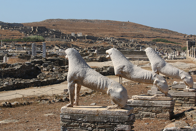 Naxos Lions and the Ruins of Delos Greece